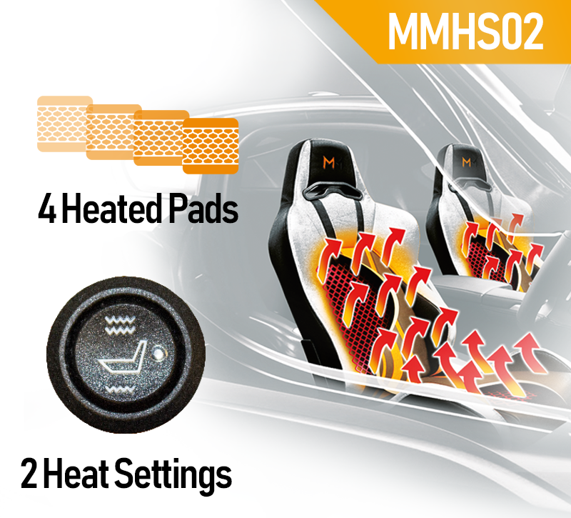 Carbon Fibre Heated Seats - 4 Pad & 2 Setting Switch